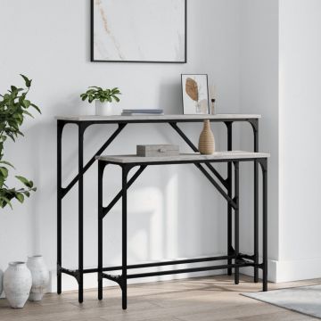 Gossi masute console, 2 buc., gri sonoma, lemn compozit