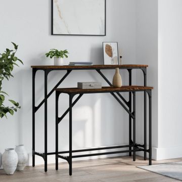 Gossi masute console, 2 buc., stejar maro, lemn compozit