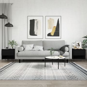 Gossi masute de cafea, 2 buc., negru, 50x46x50 cm, lemn compozit