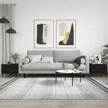 Gossi masute de cafea, 2 buc., negru, 50x50x40 cm, lemn compozit
