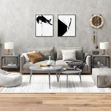 Gossi masute laterale 2 buc. gri sonoma 40x40x40 cm lemn prelucrat