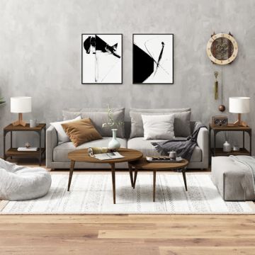 Gossi masute laterale, 2 buc. stejar maro 40x40x40 cm lemn prelucrat