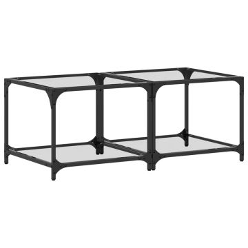 Gossi mese cafea blat din sticla transparenta 2 buc. 50x50x40 cm otel