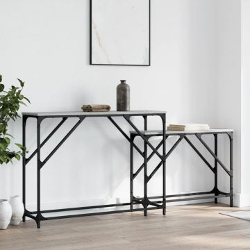 Gossi mese console suprapuse, 2 buc, gri sonoma, lemn prelucrat