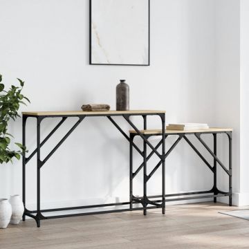 Gossi mese console suprapuse, 2 buc, stejar sonoma, lemn prelucrat