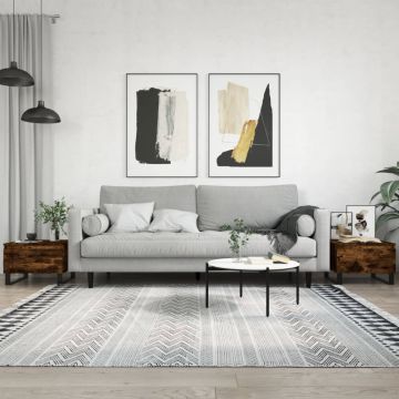 Gossi mese de cafea 2 buc. stejar fumuriu 50x46x35 cm lemn compozit