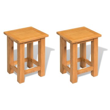 Gossi mese de capat, 2 buc., 27 x 24 x 37 cm, lemn masiv de stejar