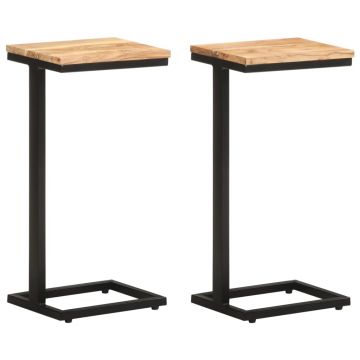 Gossi mese laterale, 2 buc., 31,5x24,5x64,5 cm, lemn masiv de acacia