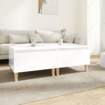 Gossi mese laterale 2 buc. alb extralucios 50x46x35 cm lemn compozit
