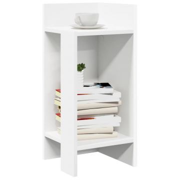 Gossi mese laterale 2 buc cu raft alb 25,5x27x60 cm