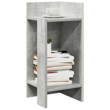 Gossi mese laterale 2 buc cu raft beton gri 25,5x27x60 cm
