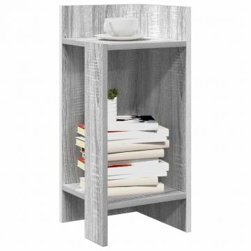 Gossi mese laterale 2 buc cu raft gri sonoma 25,5x27x60 cm