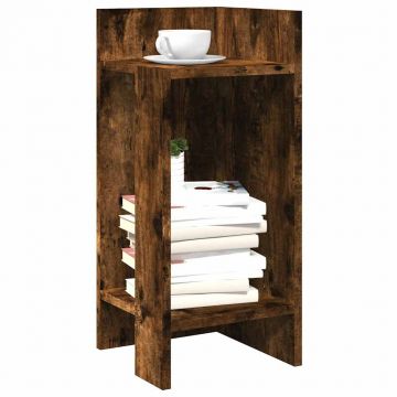 Gossi mese laterale 2 buc cu raft stejar afumat 25,5x27x60 cm