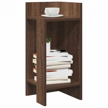 Gossi mese laterale 2 buc cu raft stejar maro 25,5x27x60 cm