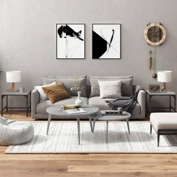 Gossi mese laterale 2 buc. gri sonoma 40x40x35 cm lemn prelucrat