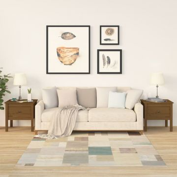 Gossi mese laterale 2 buc. maro miere 50x50x49 cm lemn masiv de pin