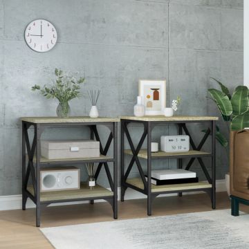 Gossi mese laterale 2 buc. stejar sonoma 40x42x50 cm lemn compozit