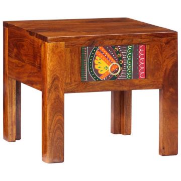 Gossi noptiera 40x40x36 cm din lemn masiv de salcam