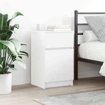 Gossi noptiera alb 39x35x65 cm lemn prelucrat