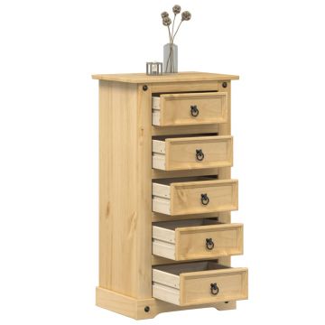 Gossi noptiera corona, 53x39x103 cm, lemn masiv de pin