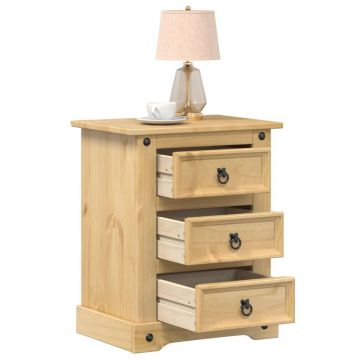 Gossi noptiera corona, 53x39x66 cm, lemn masiv de pin