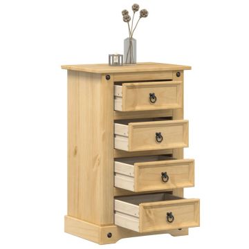 Gossi noptiera corona, 53x39x84 cm, lemn masiv de pin