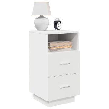 Gossi noptiera cu 2 sertare alb 36x36x68 cm