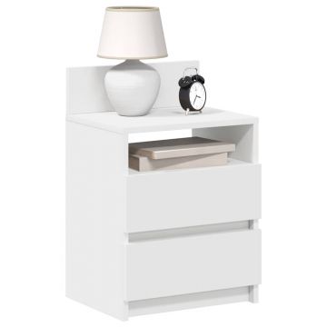 Gossi noptiera cu 2 sertare alb 40x33x60 cm