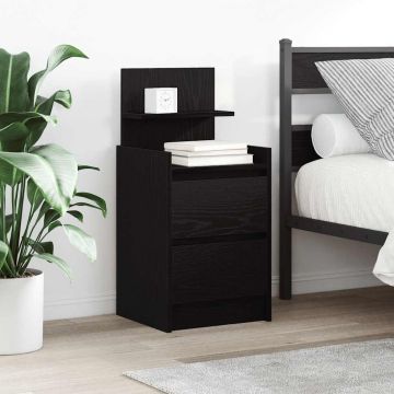 Gossi noptiera cu 2 sertare negru 38x34x80 cm