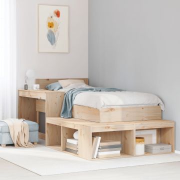 Gossi noptiera cu birou, 222x107x75 cm lemn masiv de pin