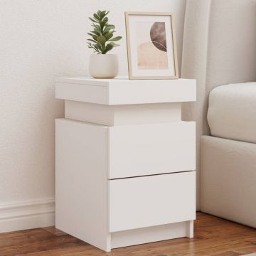Gossi noptiera cu lumini led, alb, 35x39x55 cm