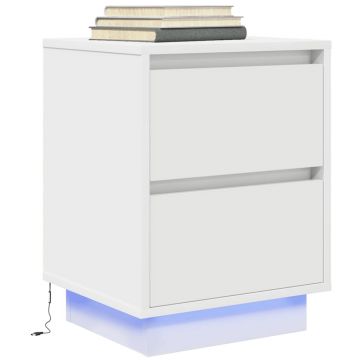 Gossi noptiera cu lumini led alb 38x34x50 cm
