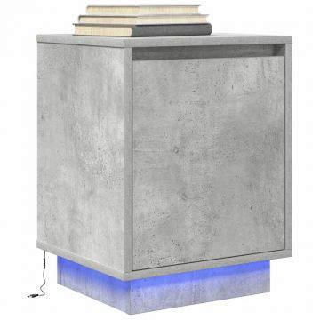 Gossi noptiera cu lumini led gri beton 38x34x50 cm