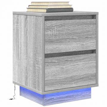 Gossi noptiera cu lumini led gri sonoma 38x34x50 cm