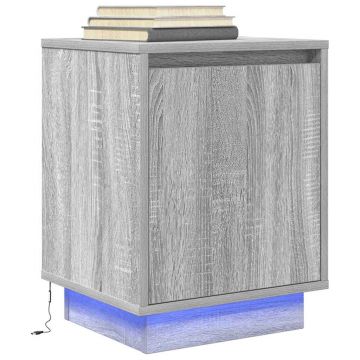 Gossi noptiera cu lumini led gri sonoma 38x34x50 cm