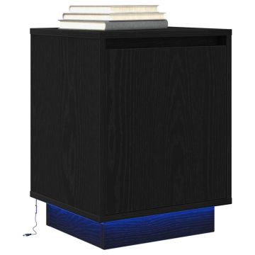 Gossi noptiera cu lumini led negru 38x34x50 cm
