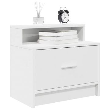 Gossi noptiera cu sertar alb 51x31x47 cm