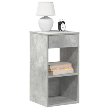 Gossi noptiera cu sertar gri beton 35x34x66,5 cm