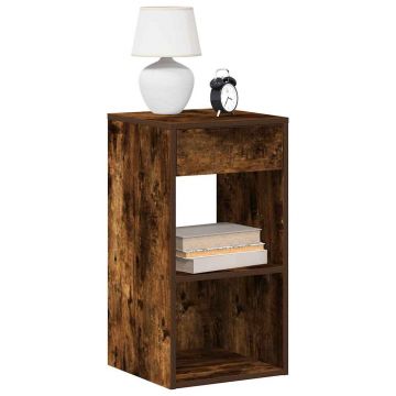 Gossi noptiera cu sertar stejar afumat 35x34x66,5 cm