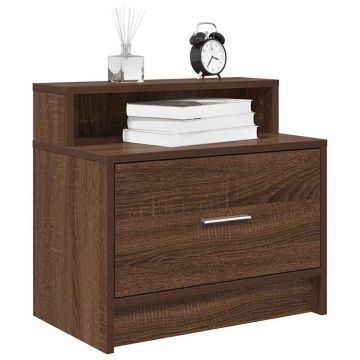 Gossi noptiera cu sertar stejar maro 51x31x47 cm