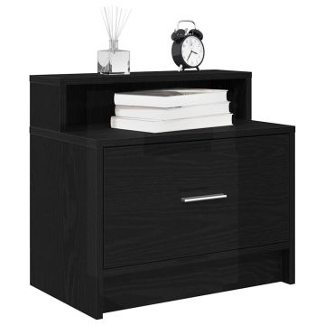 Gossi noptiera cu sertar stejar negru 51x31x47 cm