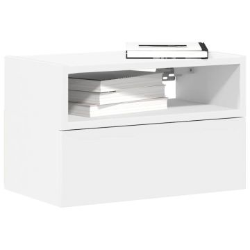 Gossi noptiera de perete, alb, 45x26x28,5 cm