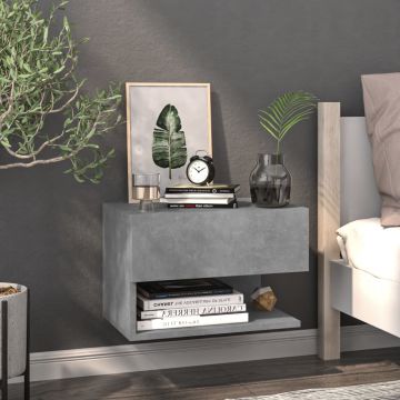 Gossi noptiera de perete, gri beton