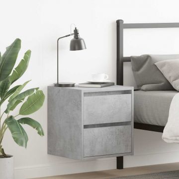 Gossi noptiera de perete gri beton 38x34x40 cm