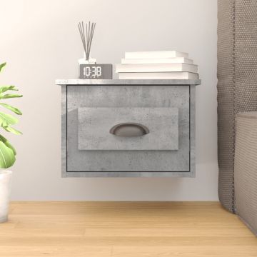 Gossi noptiera de perete, gri beton, 41,5x36x28 cm