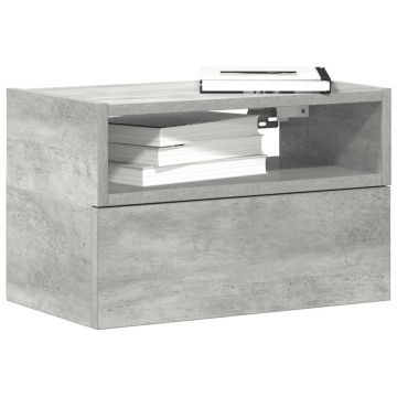 Gossi noptiera de perete, gri beton, 45x26x28,5 cm