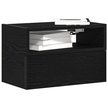 Gossi noptiera de perete, negru, 45x26x28,5 cm