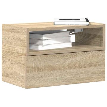 Gossi noptiera de perete, stejar sonoma, 45x26x28,5 cm