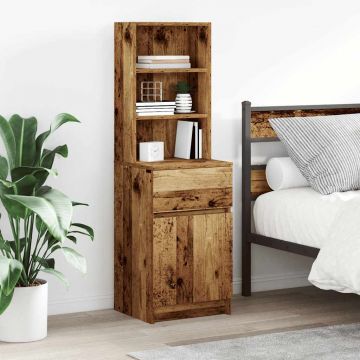 Gossi noptiera din lemn vechi 39x35x125 cm lemn prelucrat