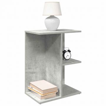 Gossi noptiera gri beton 46,5x29x61 cm lemn prelucrat